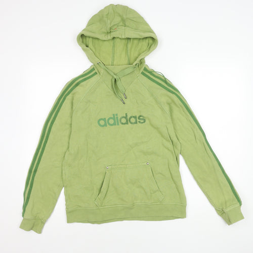 Adidas Unisex Kids Green Pullover Hoodie 10-11 Years