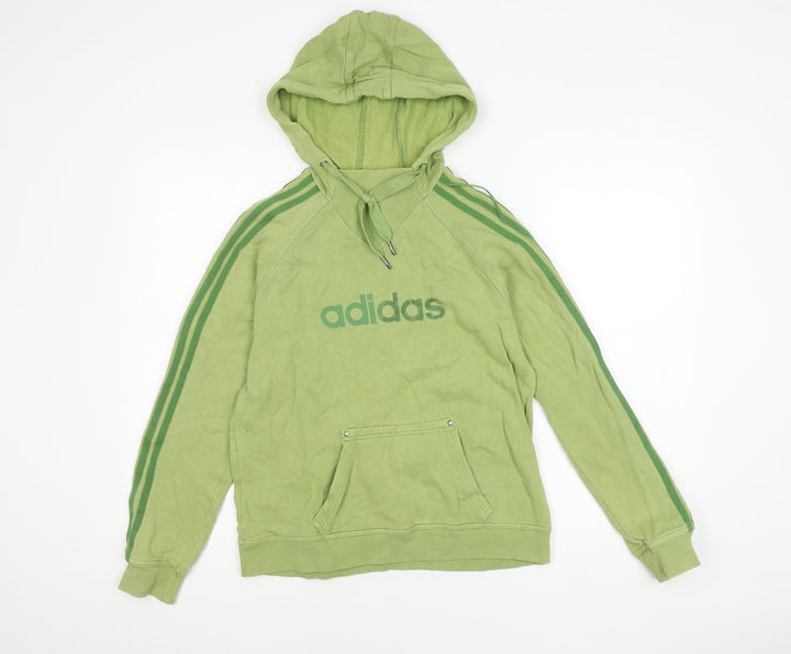 Adidas Unisex Kids Green Pullover Hoodie 10-11 Years