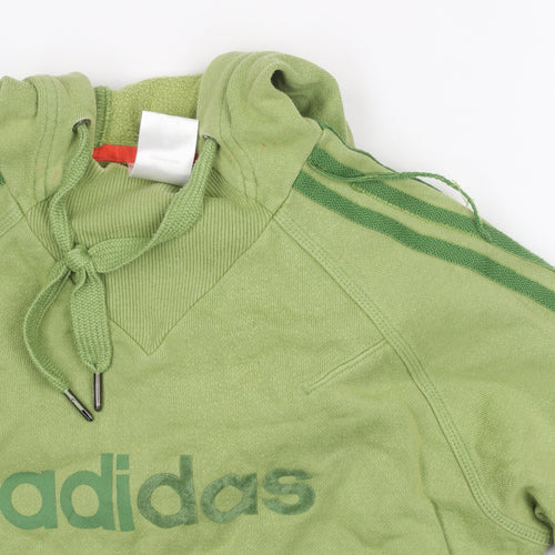 Adidas Unisex Kids Green Pullover Hoodie 10-11 Years