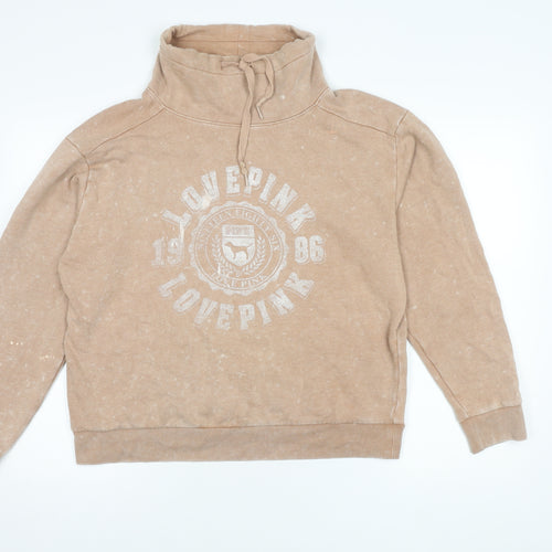 Victoria's Secret Pink Beige Women's Hoodie S Mock Necks