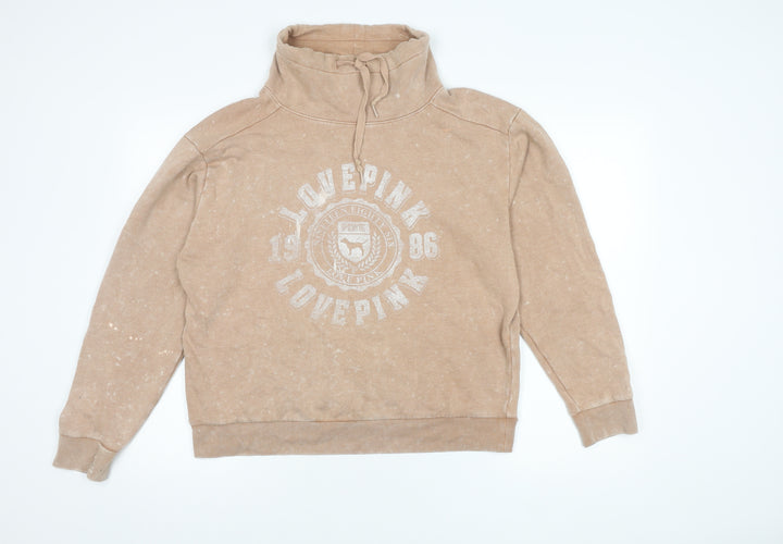 Victoria's Secret Pink Beige Women's Hoodie S Mock Necks