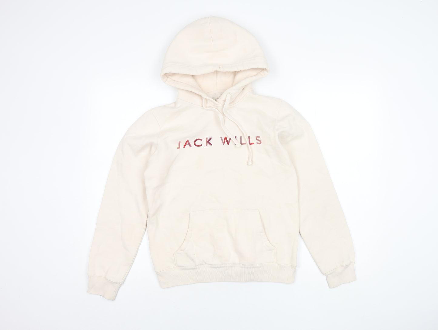 Jack Wills Girls Beige Pullover Hoodie Size 8 with Logo