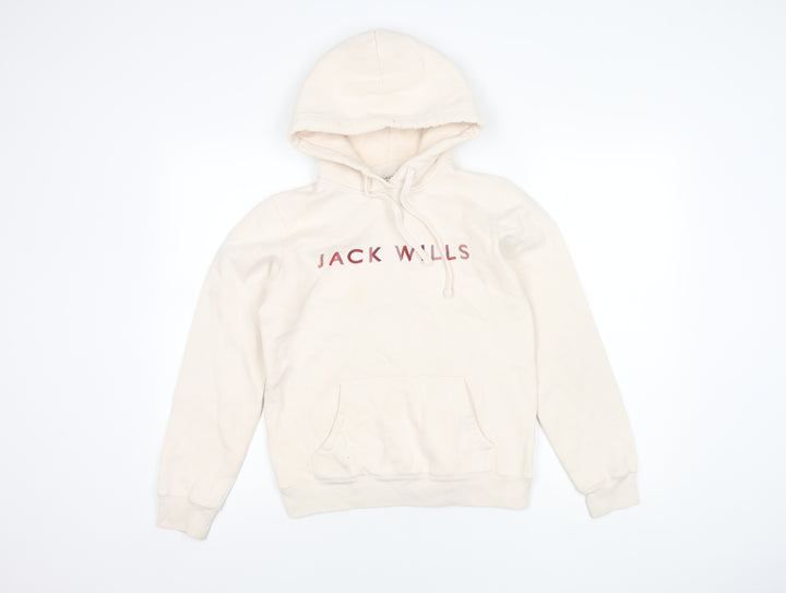 Jack Wills Girls Beige Pullover Hoodie Size 8 with Logo