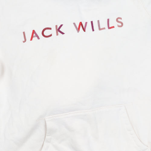 Jack Wills Girls Beige Pullover Hoodie Size 8 with Logo