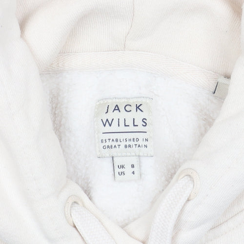 Jack Wills Girls Beige Pullover Hoodie Size 8 with Logo