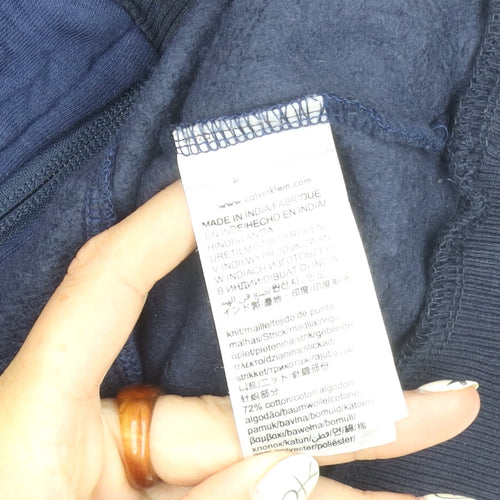 Calvin Klein Men's Blue Cotton Jacket, Size L, Casual