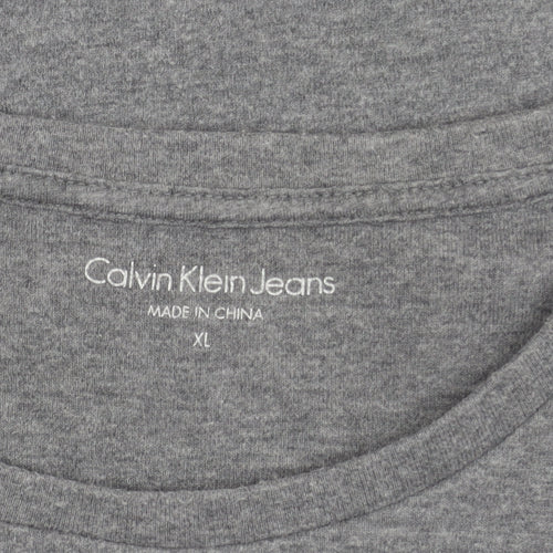 Calvin Klein Jeans Men's Grey XL Graphic Sweatshirt