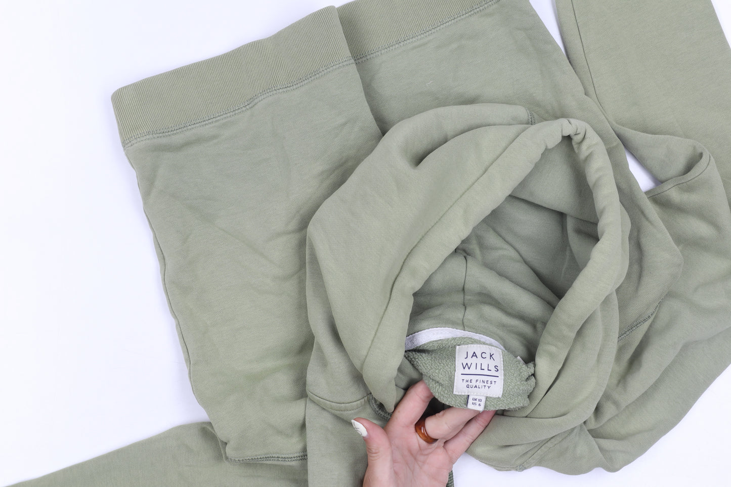 Jack Wills Women's Green Hoodie Size 10