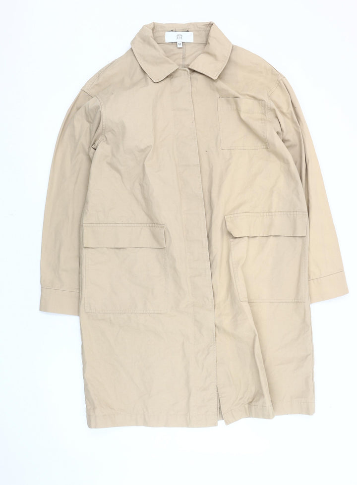 RR Women's Beige Cotton Trench Coat Size 16