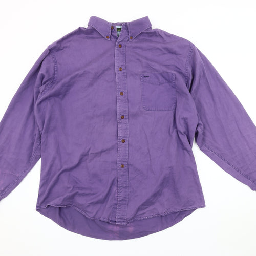 R Men's Purple Button-Up Shirt XL Casual