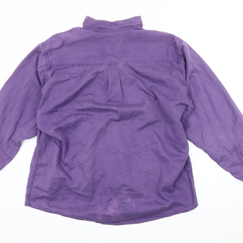 R Men's Purple Button-Up Shirt XL Casual