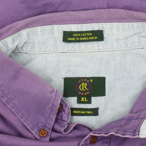 R Men's Purple Button-Up Shirt XL Casual