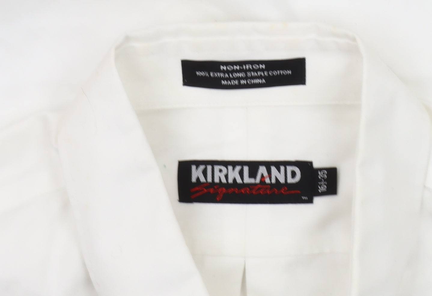 Kirkland Men's White Long Sleeve Shirt 16-16.5