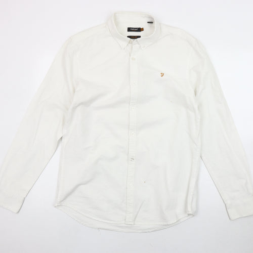 Farah Men's White Slim Fit Button-Up Shirt L