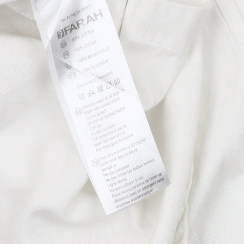 Farah Men's White Slim Fit Button-Up Shirt L