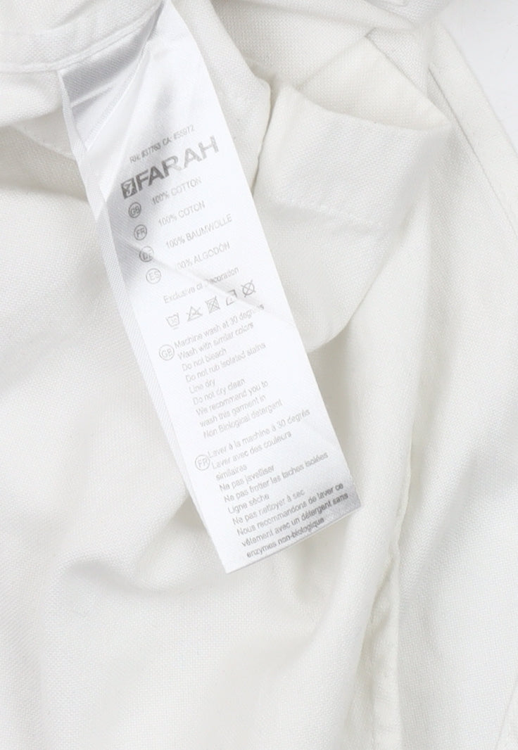 Farah Men's White Slim Fit Button-Up Shirt L