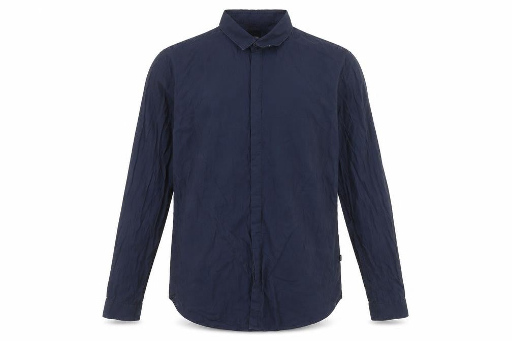 Front view of Hugo Boss Men's Blue Slim Fit XL Button-Up Shirt