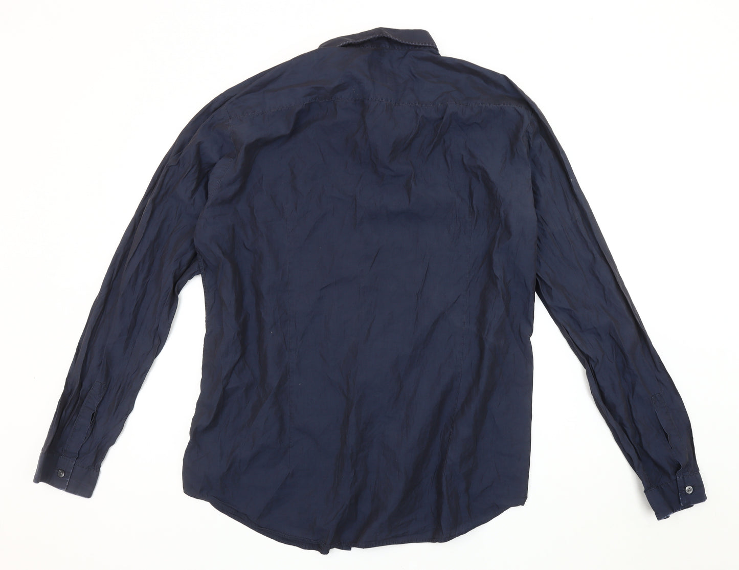 Hugo Boss Men's Blue Slim Fit XL Button-Up Shirt