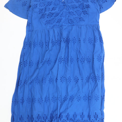 Marks and Spencer Women's Blue A-Line Midi Dress - Size 18
