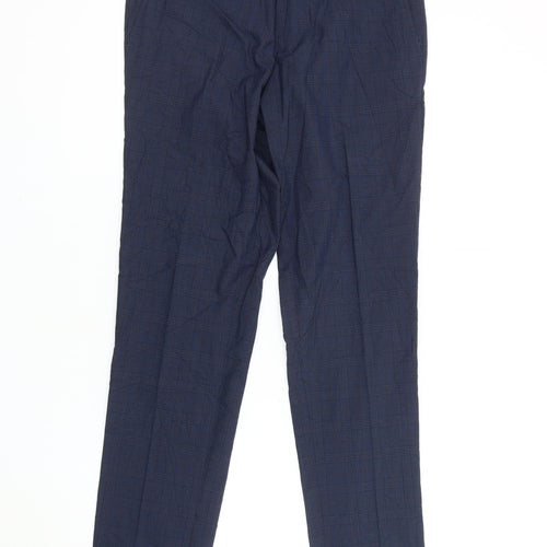 Burton Men's Blue Slim Fit Check Trousers 30R