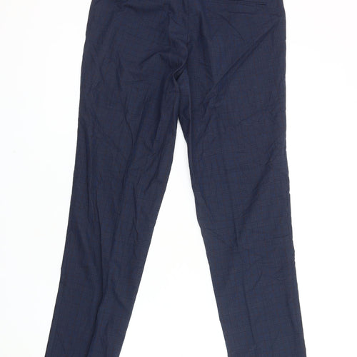 Burton Men's Blue Slim Fit Check Trousers 30R