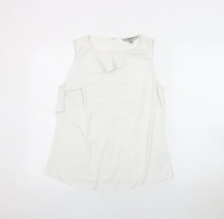 Coast Ivory Sleeveless Blouse with Ruffle Detail