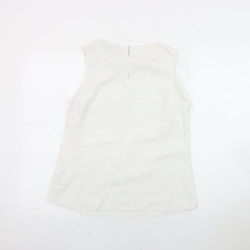 Coast Ivory Sleeveless Blouse with Ruffle Detail