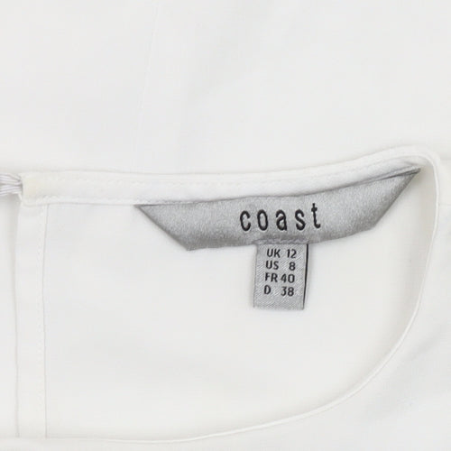 Coast Ivory Sleeveless Blouse with Ruffle Detail