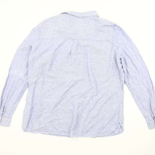 Dorothy Perkins Women's Blue Button-Up Shirt Size 18