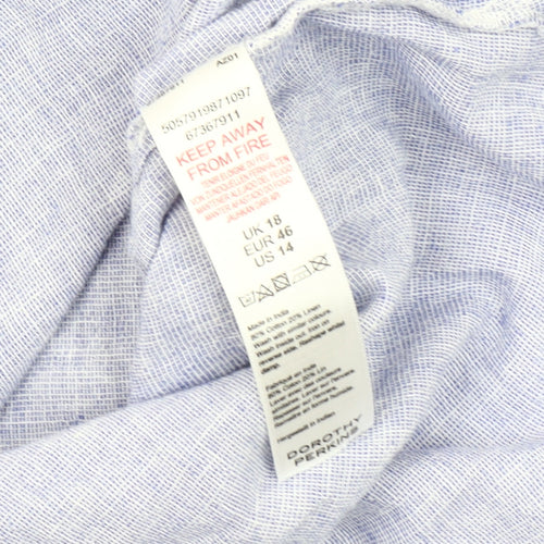 Dorothy Perkins Women's Blue Button-Up Shirt Size 18