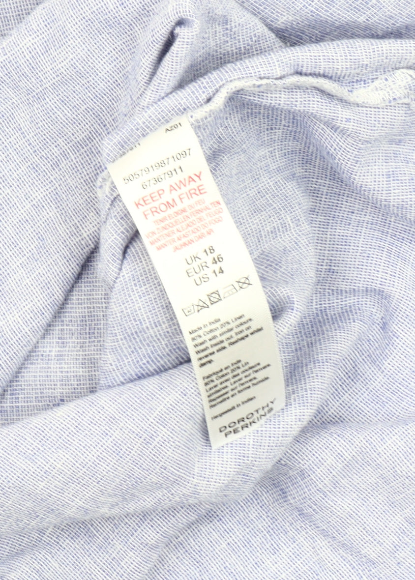 Dorothy Perkins Women's Blue Button-Up Shirt Size 18