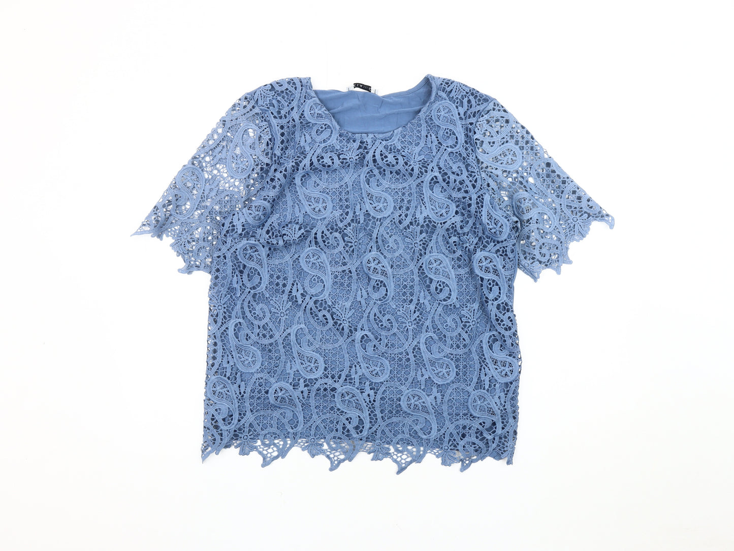 Marks and Spencer Women's Blue Lace Blouse UK 14
