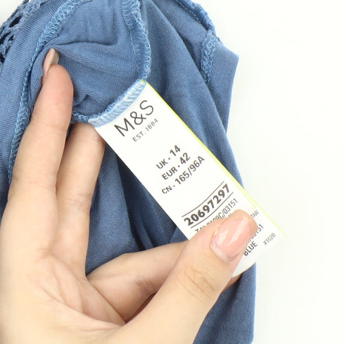 Marks and Spencer Women's Blue Lace Blouse UK 14