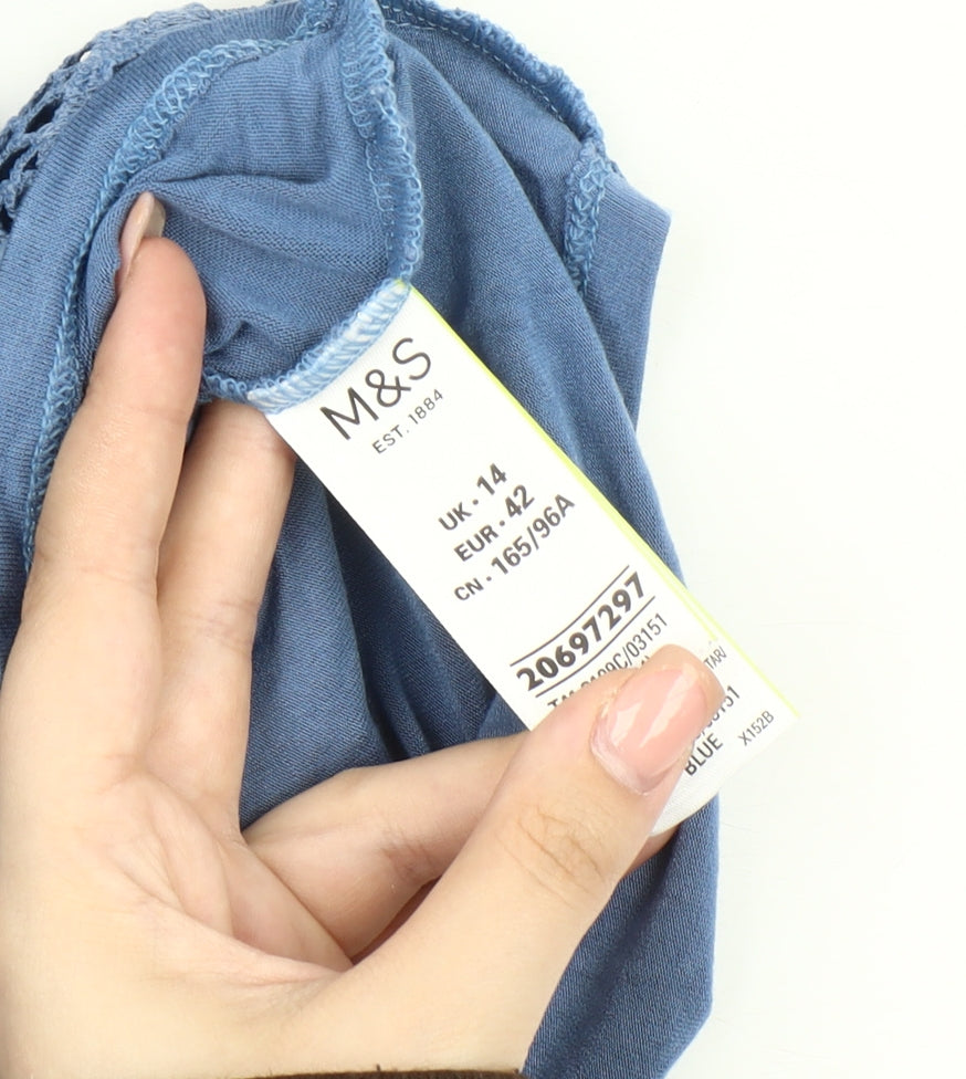 Marks and Spencer Women's Blue Lace Blouse UK 14