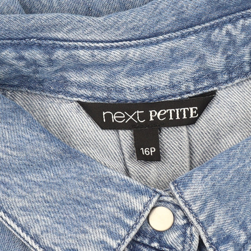 Next Women Blue Petite Shirt Dress Size 16P