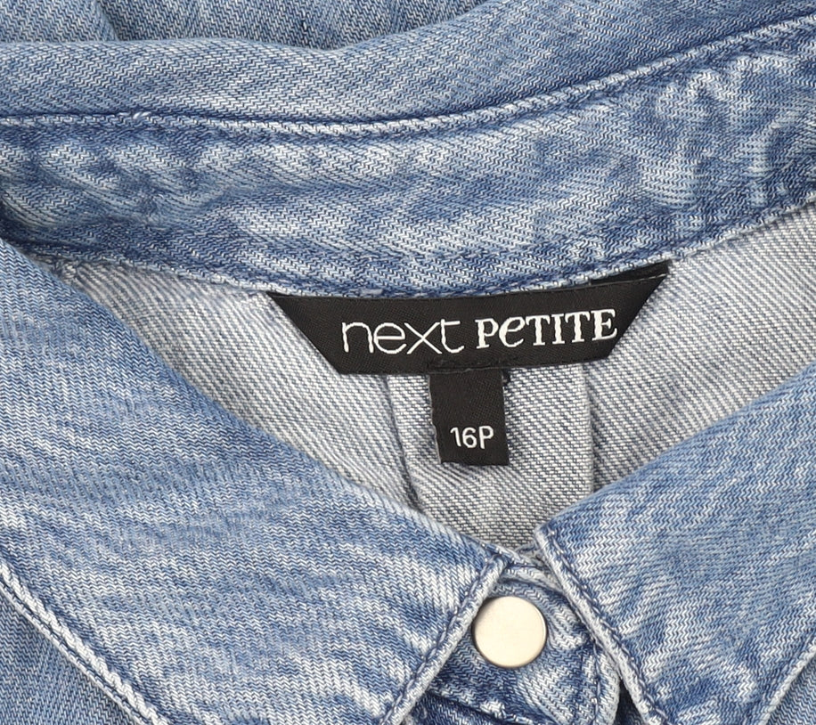 Next Women Blue Petite Shirt Dress Size 16P