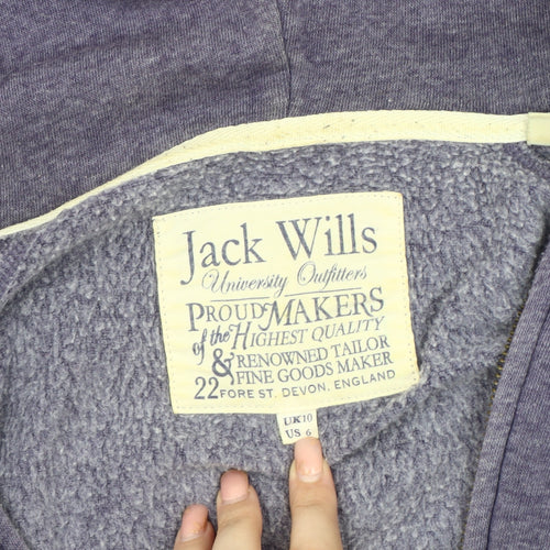 Jack Wills Women's Purple Hooded Jacket, Size 10