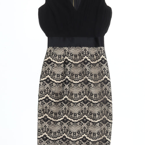 Girl in Mind Women's Black Beige Sheath Dress Size 8