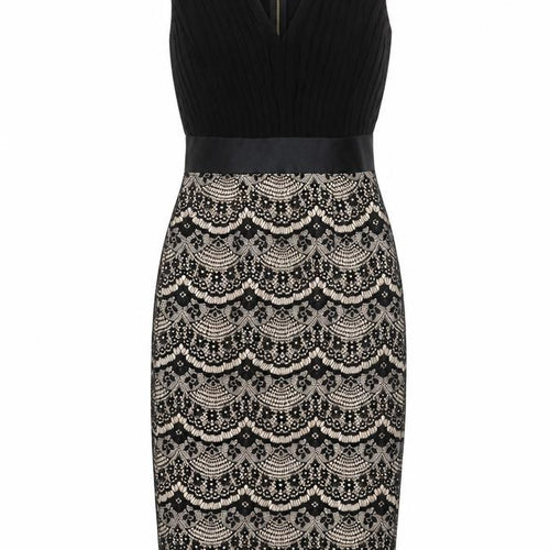 Girl in Mind Women's Black Beige Sheath Dress Size 8