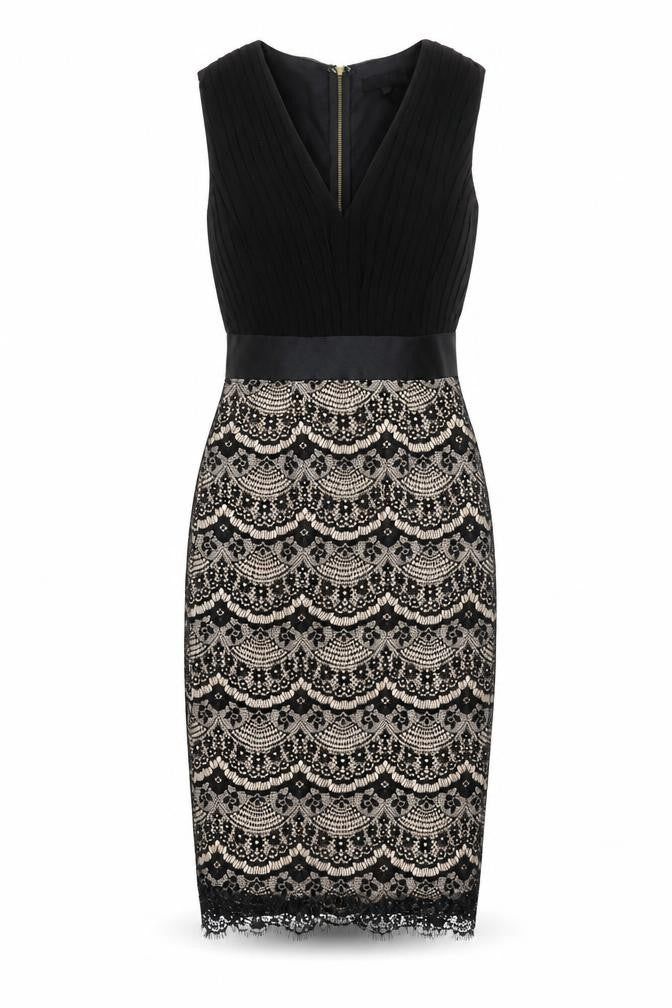 Girl in Mind Women's Black Beige Sheath Dress Size 8