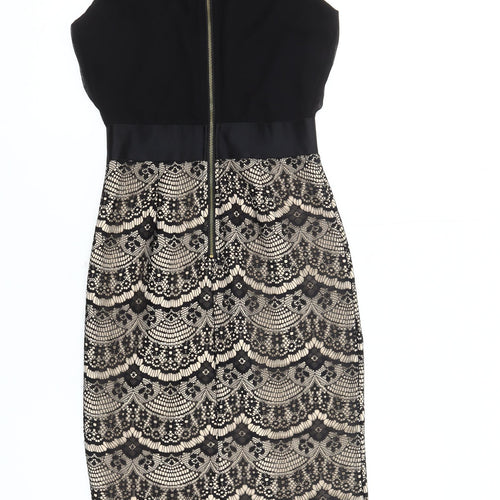 Girl in Mind Women's Black Beige Sheath Dress Size 8
