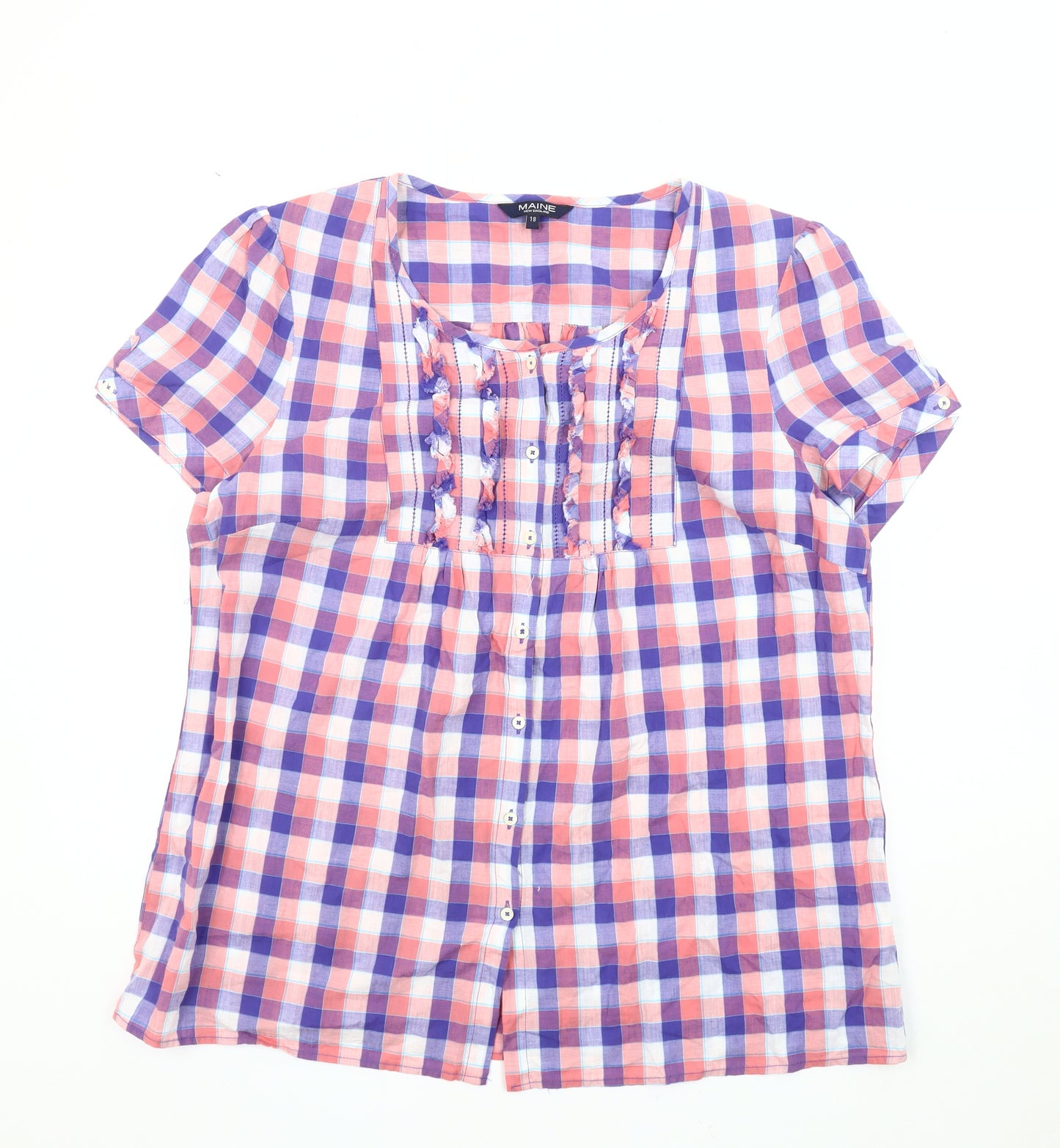 Maine Women's Multicoloured Plaid Blouse Size 18