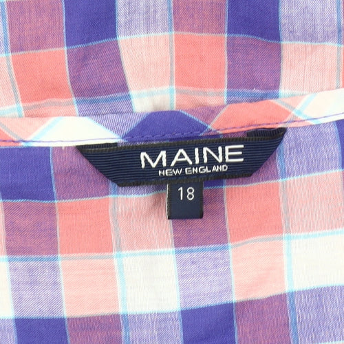 Maine Women's Multicoloured Plaid Blouse Size 18