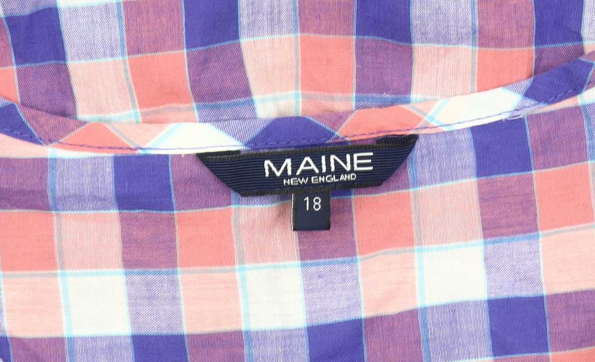 Maine Women's Multicoloured Plaid Blouse Size 18