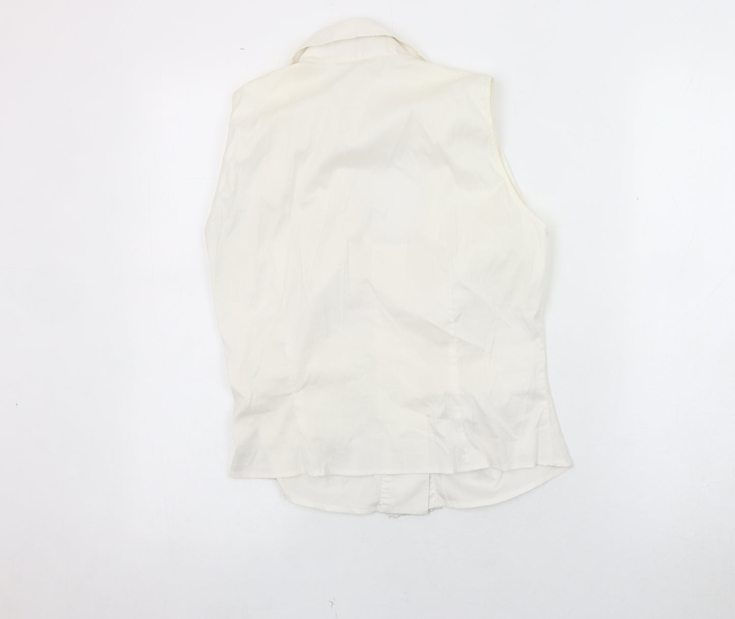 Jota Mas Ge Ivory Blouse, Women, Size 4, Lace Accents