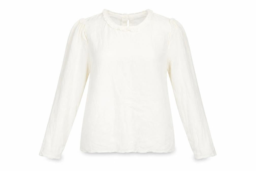 Front view of Benetton Women's White Blouse M - Classic Viscose Elegance