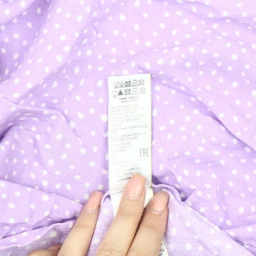 Marks and Spencer Women's Purple Polka Dot Top Size 16