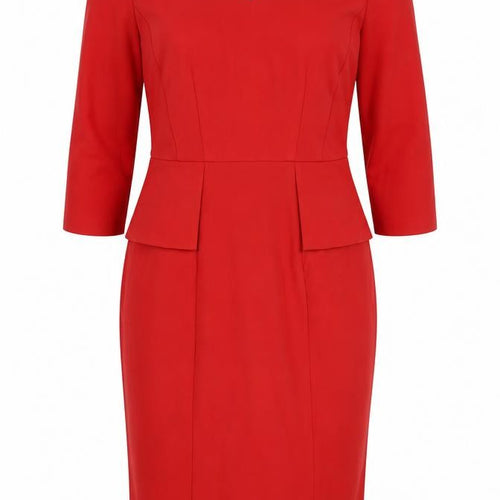 Marks and Spencer Red Women's V-Neck Sheath Dress UK 12