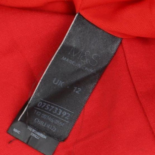 Marks and Spencer Red Women's V-Neck Sheath Dress UK 12