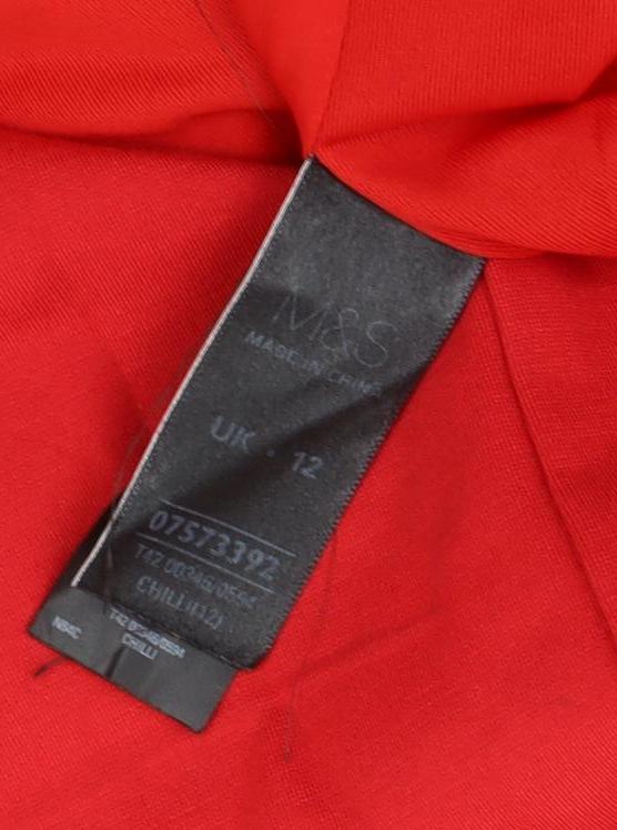 Marks and Spencer Red Women's V-Neck Sheath Dress UK 12